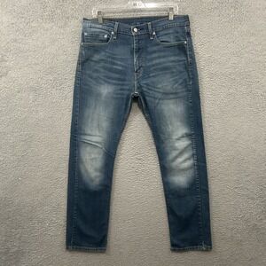 Levis Jeans Mens 34x32 Blue Denim 513 Slim Straight Stretch American Medium Wash